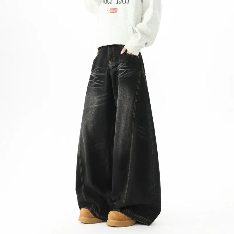 Vintage Patchwork Loose Wide Leg Jeans