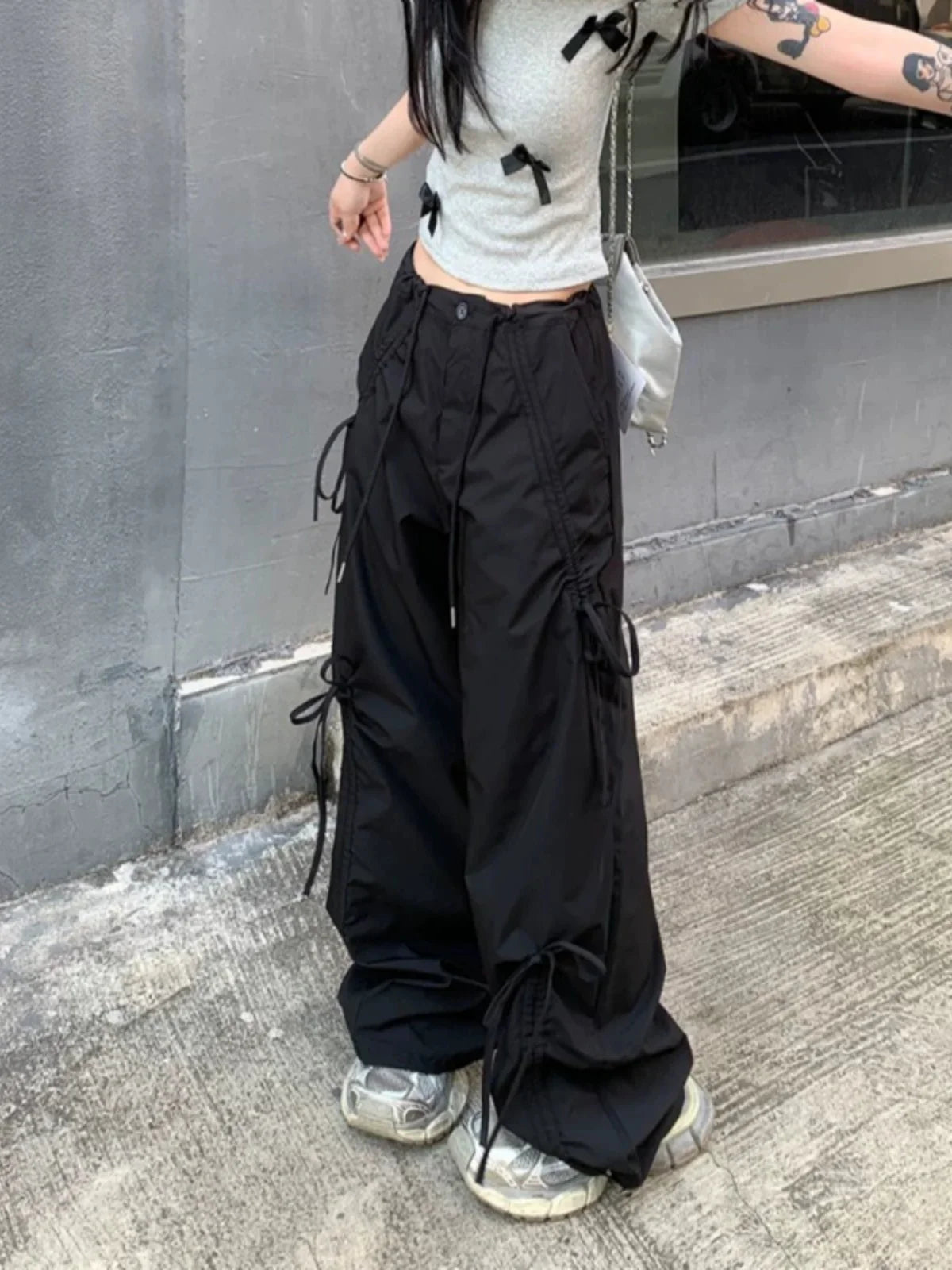 Vintage Oversize Pink Bow Cargo Pants