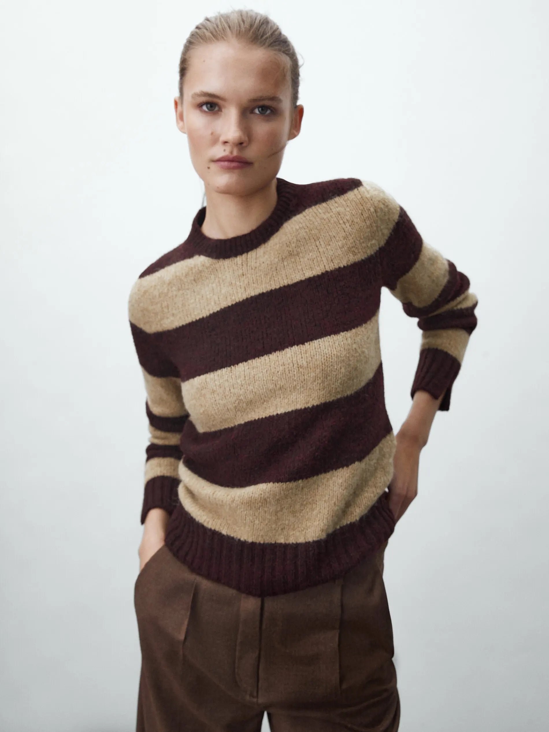 Women Vintage Ethereal Striped Retro Casual Sweater
