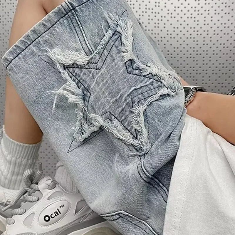 Maglia corta a patchwork con stelle gialle e argilla gialla