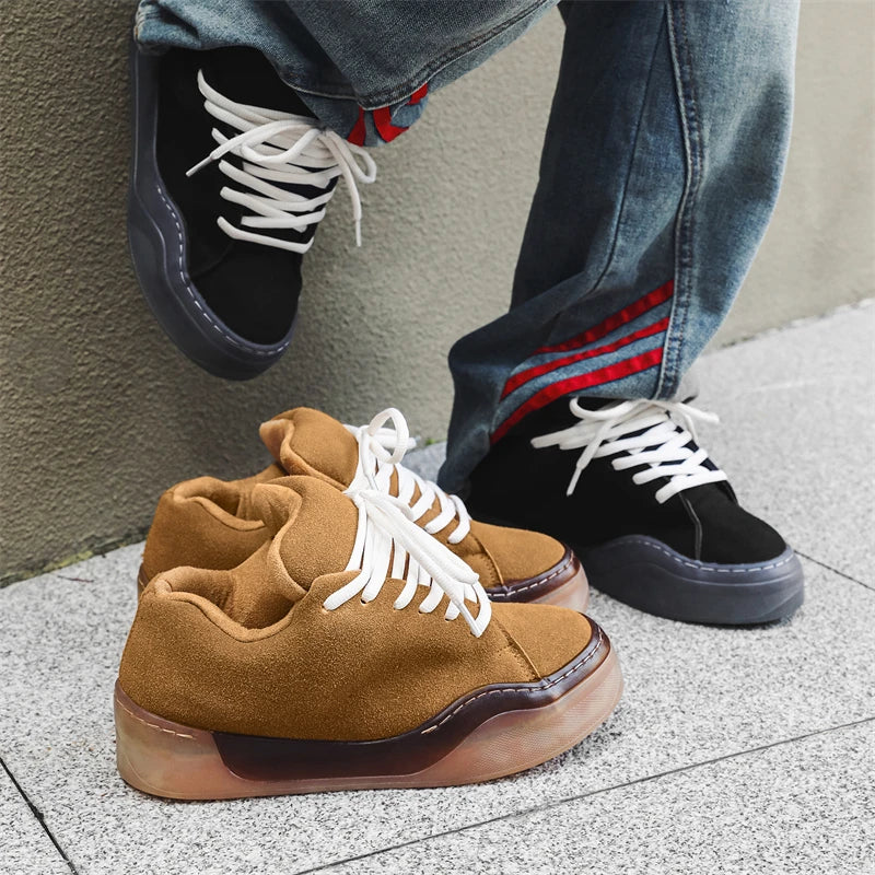 Baskets à plateforme épaisse pour hommes, automne-hiver