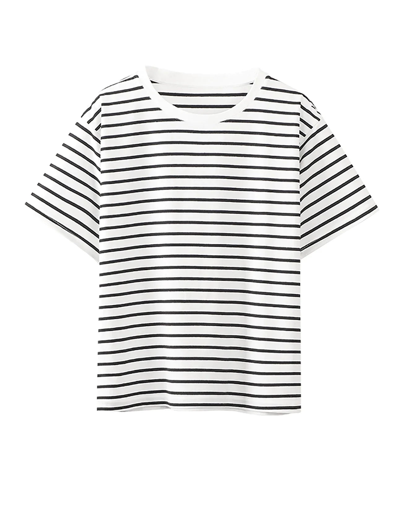 Striped Summer Short Sleeve Knitted T-Shirt