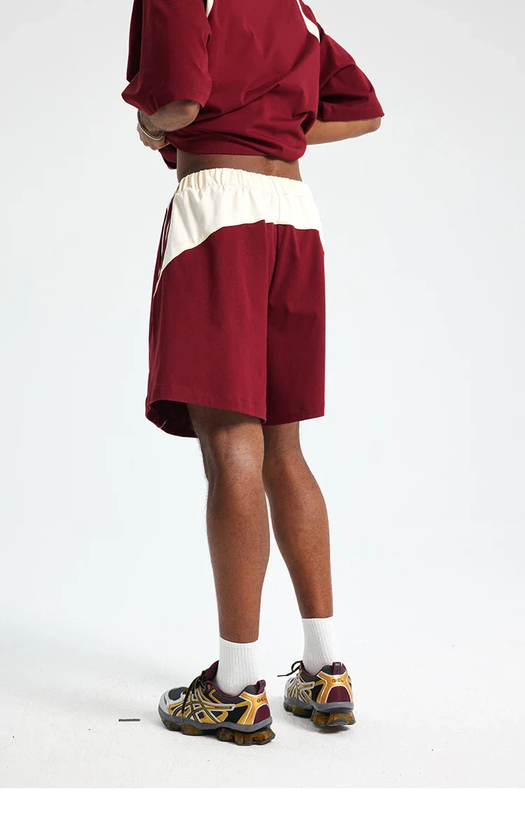 Pantaloncini larghi a righe patchwork
