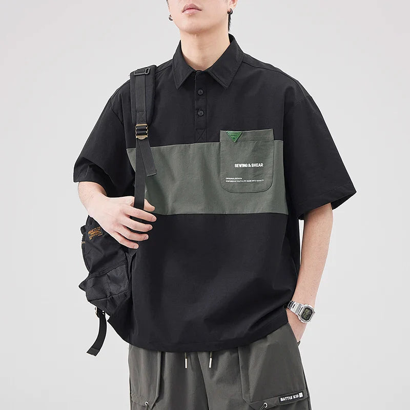 Koreanischer Stil Lebhaftes Kurzarm Rundhals Polo-T-Shirt