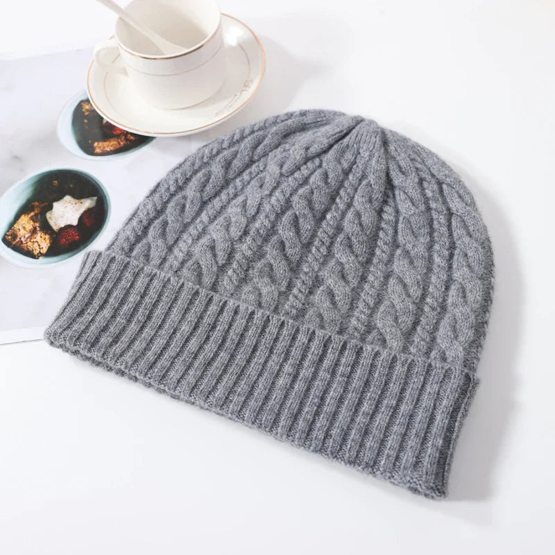 Wool Cashmere Bonnet Beanie
