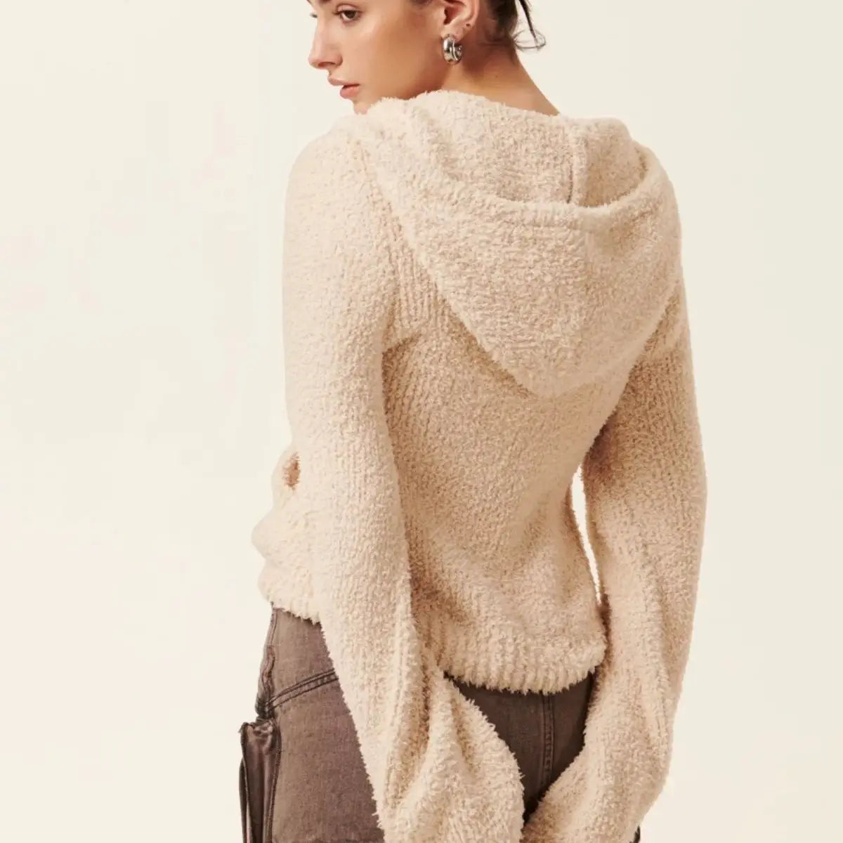 Women Relaxed Retro Velvet Sweatshirt