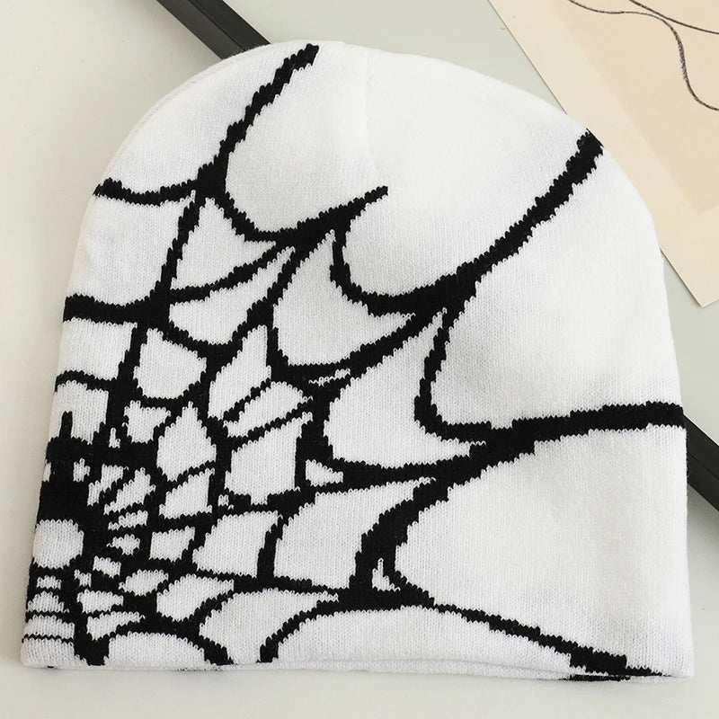 Y2K Gothic Spider Web Beanie