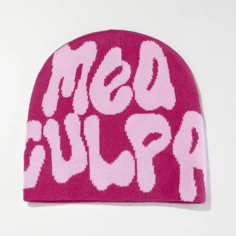 Knitted Letter Print Beanie