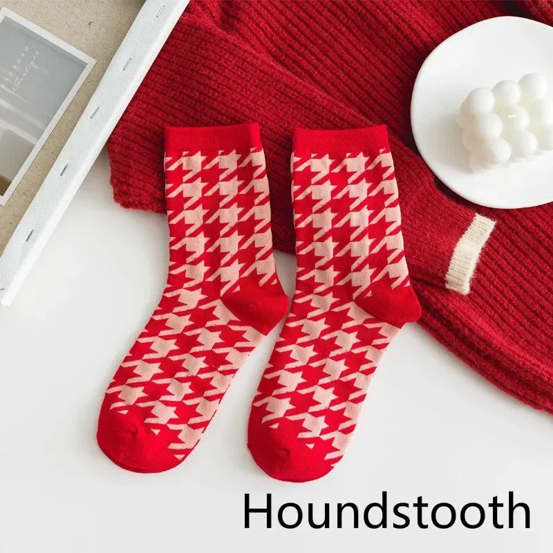 Cozy Red Medium Christmas Winter Socks