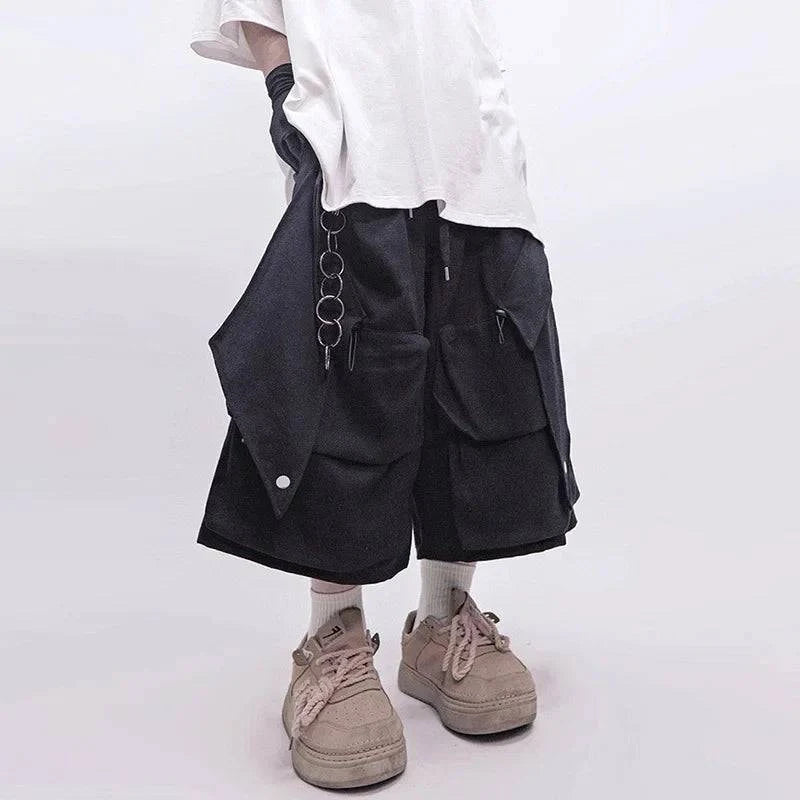 Pantalon ample décontracté patchwork pour homme