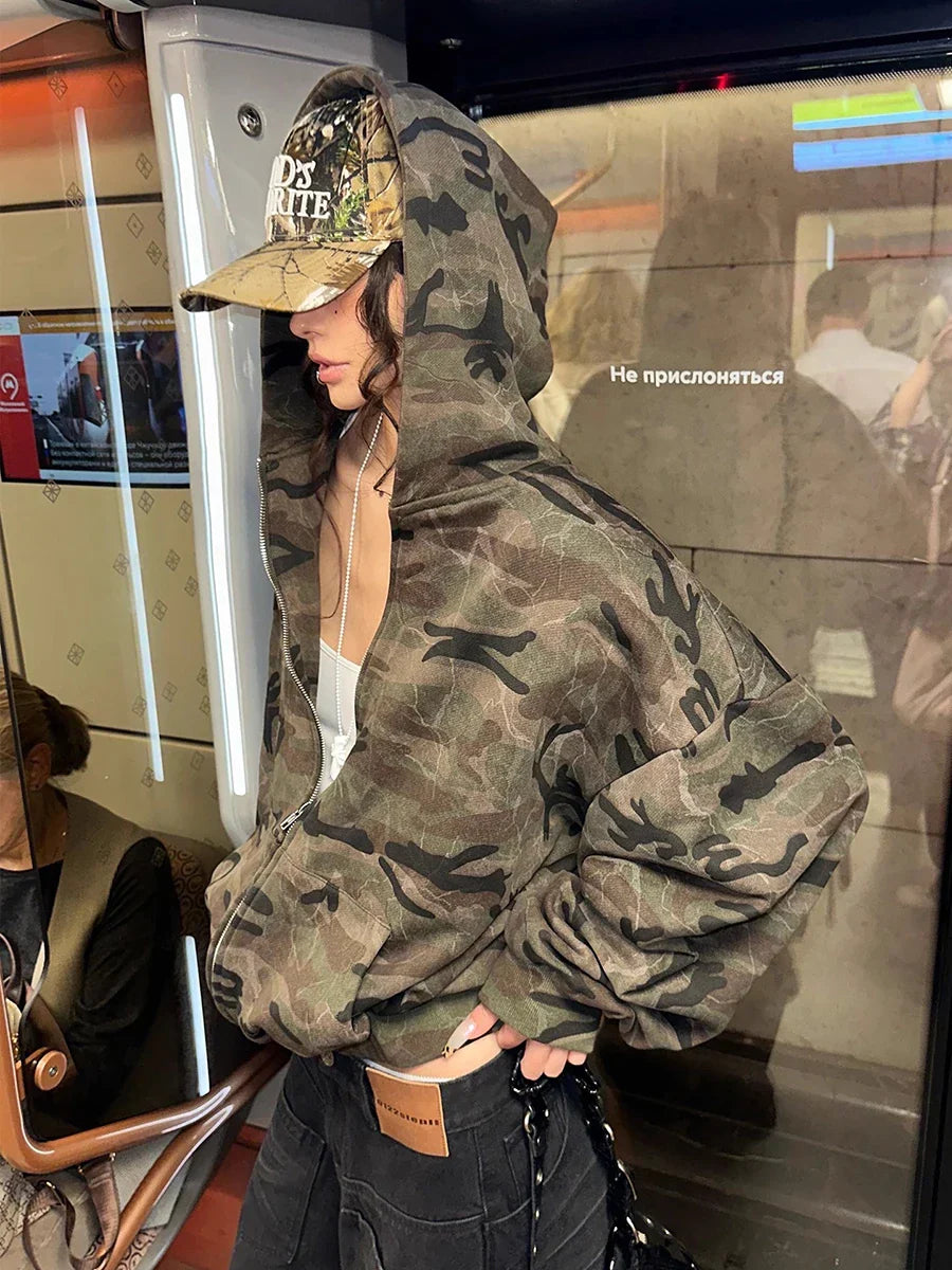 레다칙 카모 후드 오버사이즈 스웨트셔츠