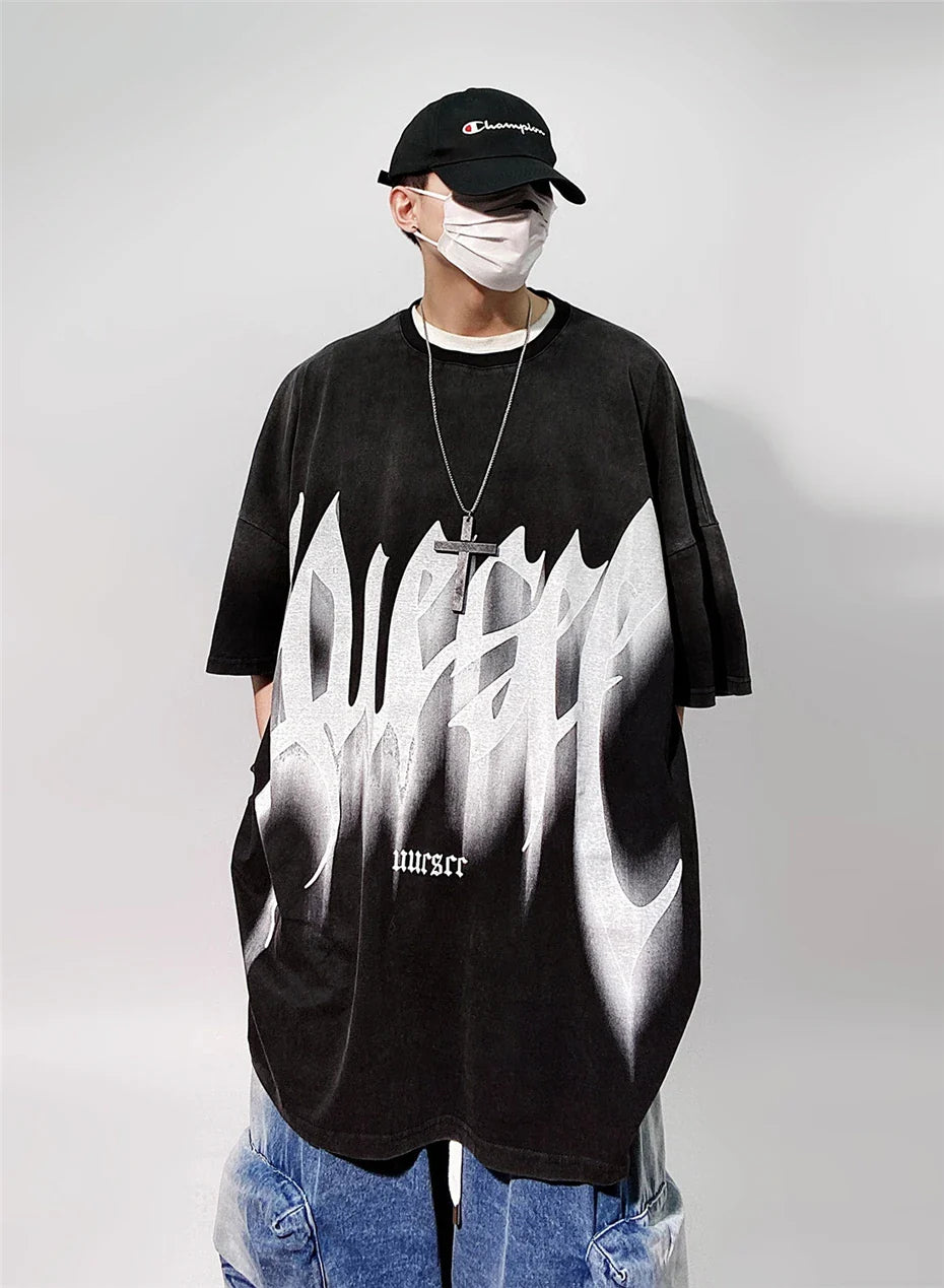 Vintage Streetwear Oversized Punk Print T-Shirt