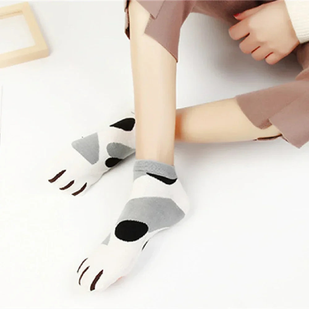 Cute Knitted Cat Claw Ankle School Socks