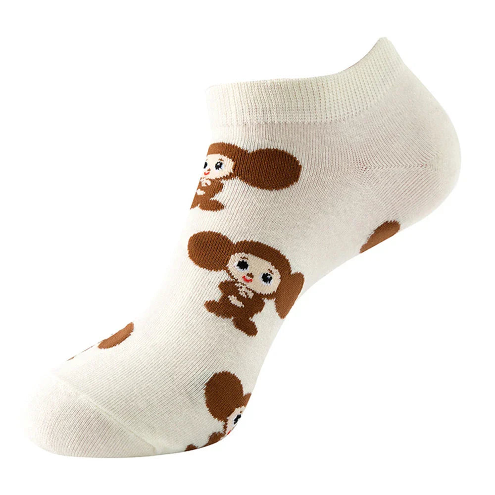 Funny Hip Hop Cartoon Cotton School Socks