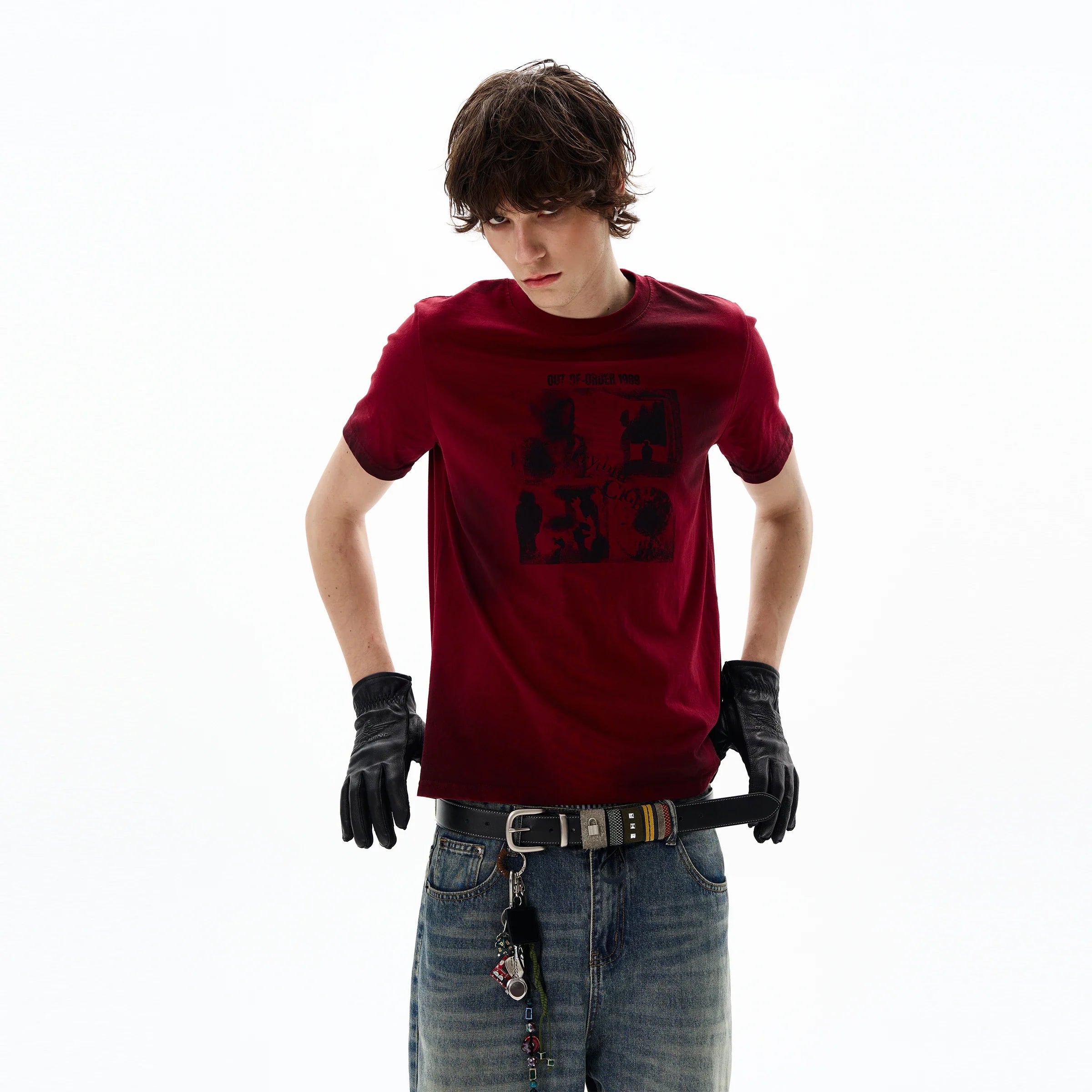 Plush Retro Red Short Sleeve Vintage T-Shirt