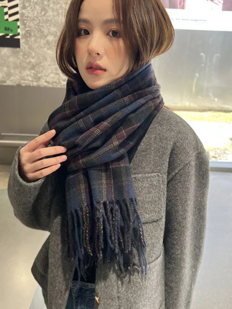 Vintage Plaid Cashmere Scarves