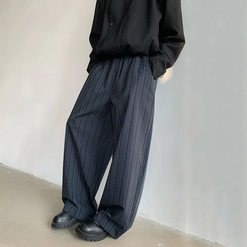 Pantalones anchos de rayas coreanas