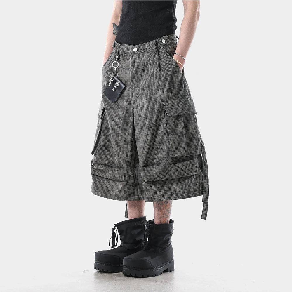 Retro Cool Workwear Ribbon Cropped Jorts