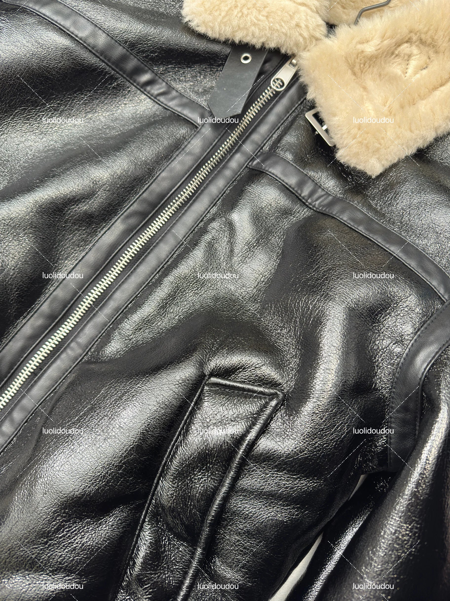 Flattering Thickened Imitation Fur Leather Jacket