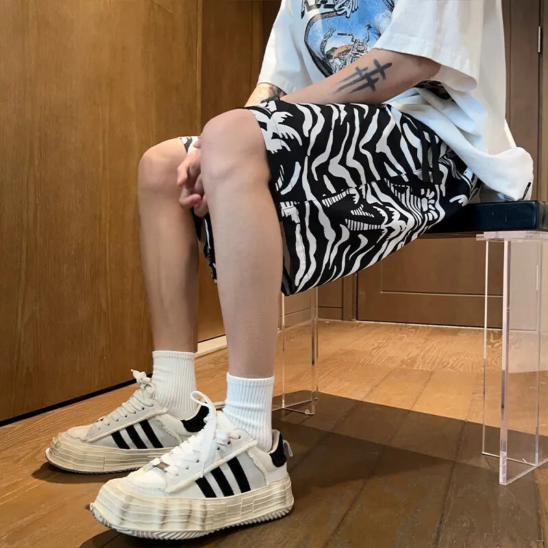 Pantalones cortos estampados de seda de hielo para hombre