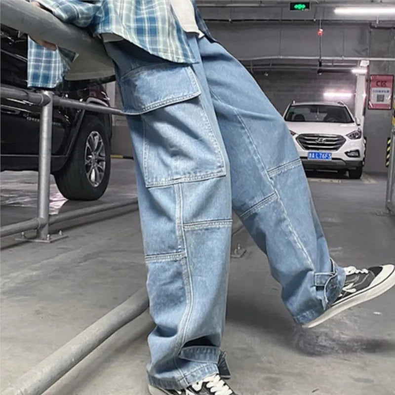 Loose Straight Baggy Cargo Jeans