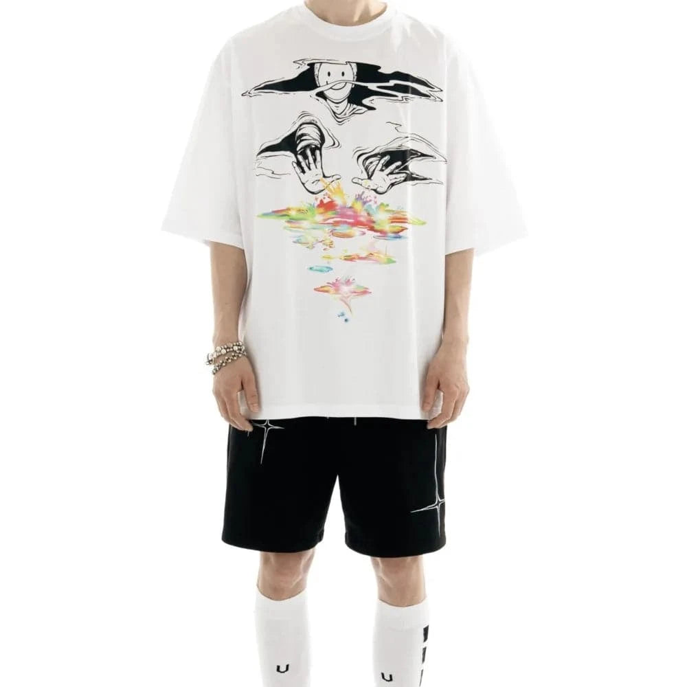 Lyrical Graphic Print Oversized Jorts