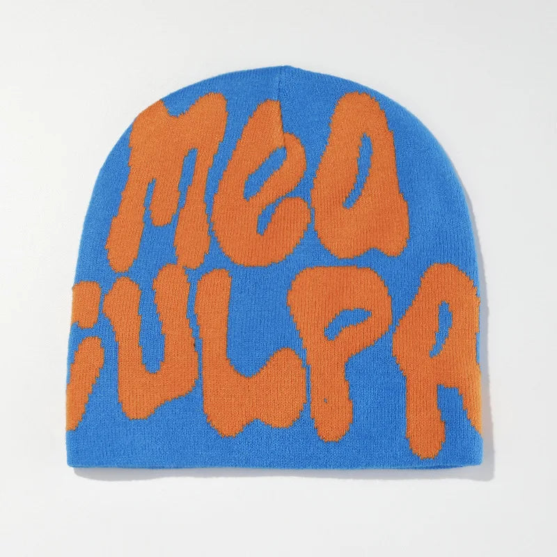 Knitted Letter Print Beanie
