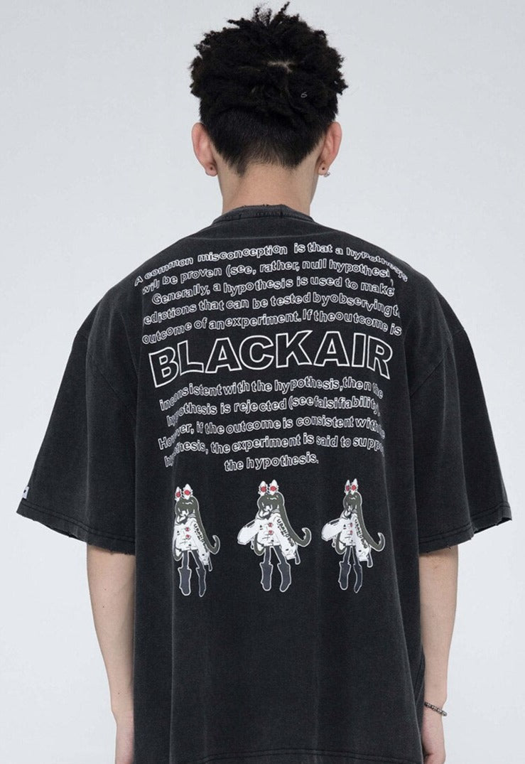 Camiseta con estampado de letras japonesas de Street 66