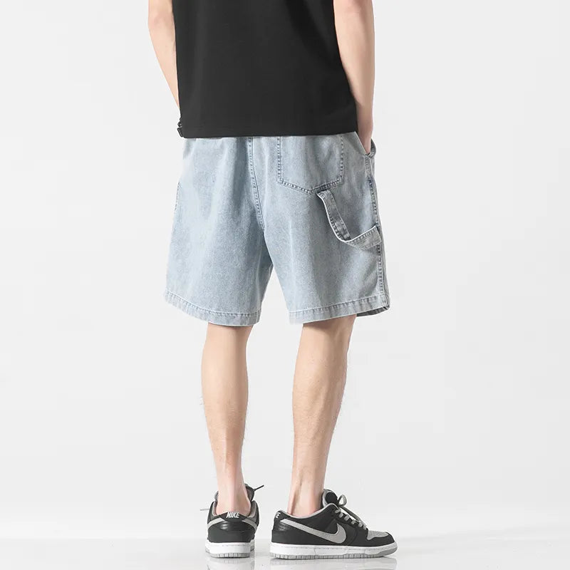 Washed Baggy High-waist Shorts