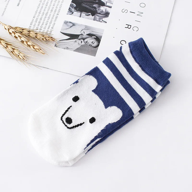 Cute Animal Print Womens Ankle School Socks