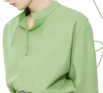 Green Versatile Stylish Solid Color Long Shirt