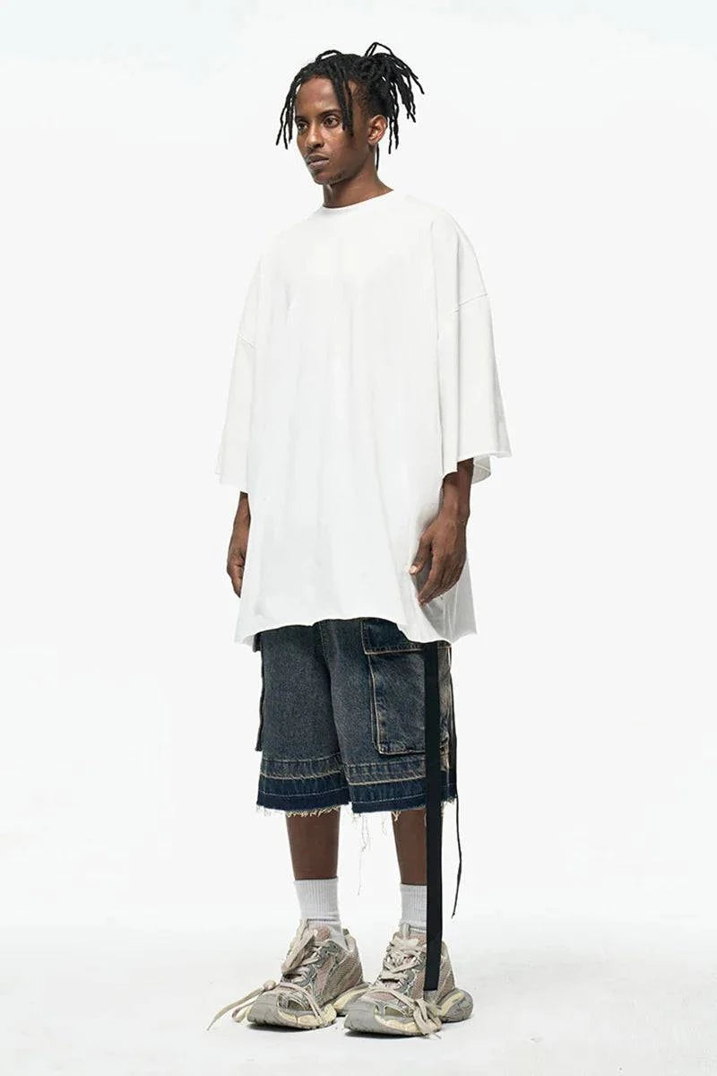 Jorts amples délavés à poches zippées
