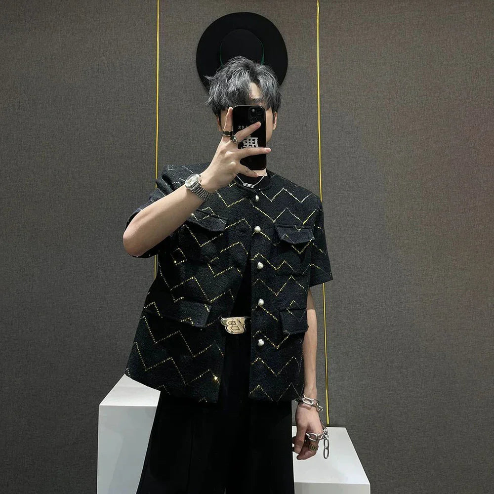 Luxury French Sequined Short-Sleeved Jacket