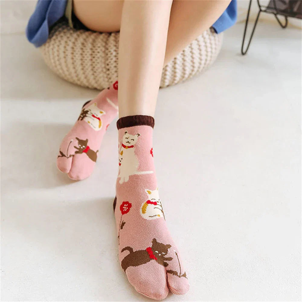 Soft Cotton Cute Cat Dandelion Socks