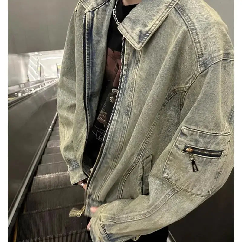 Retro American Style Washed Denim Jacket