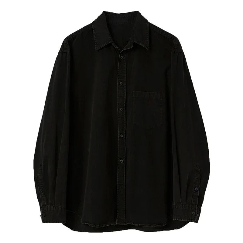 Chic Oversized Black Denim Jacket