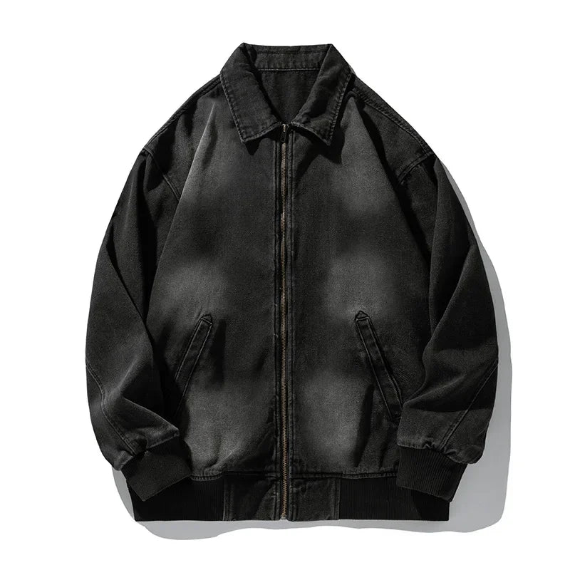 Fashionable Retro Stylish Zipper Splice Jacket