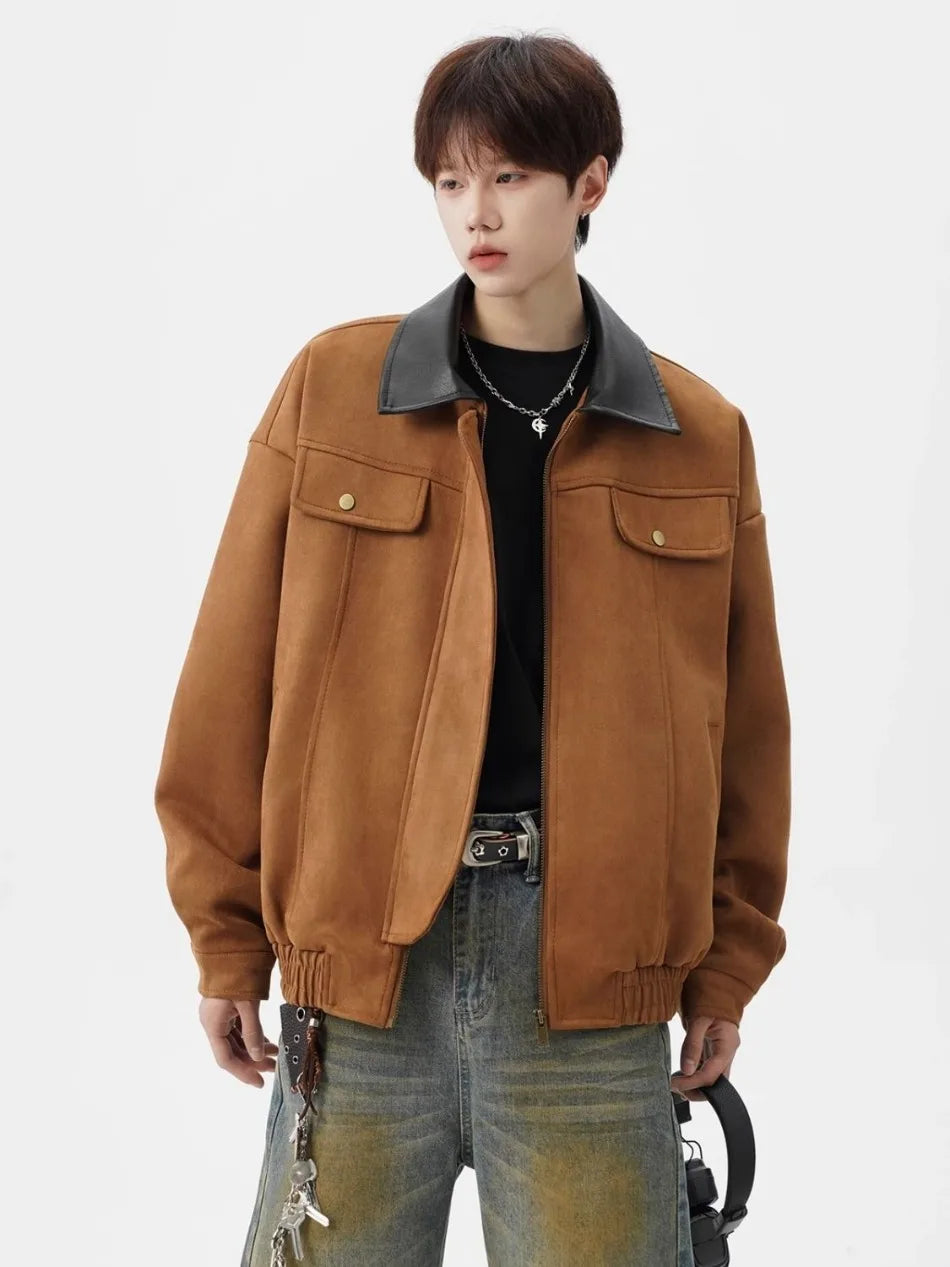 Veste à revers en tissu cinétique à blocs de couleurs