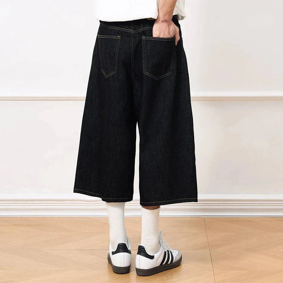Vintage Black Baggy Denim Shorts