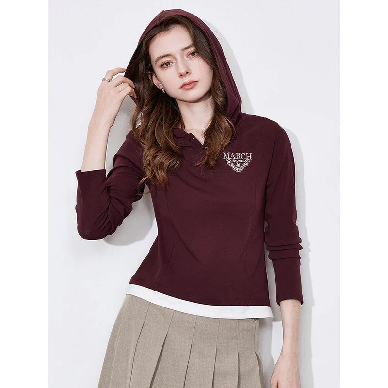 Colorful Slim Fit Hooded Sweatshirt