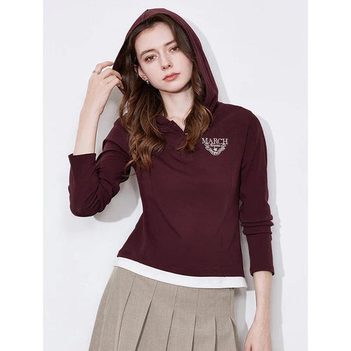 Moletom com Capuz Slim Fit Colorido - Borgonha / GG
