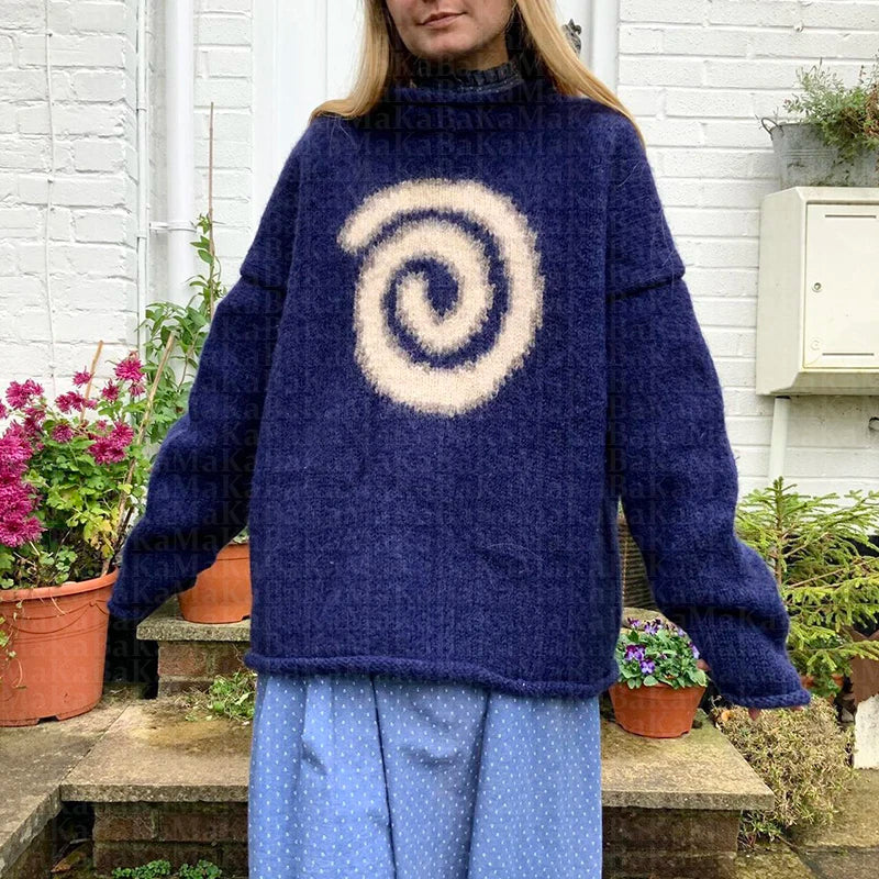 Women Cute Cozy Gothic Long Sleeve Sweater