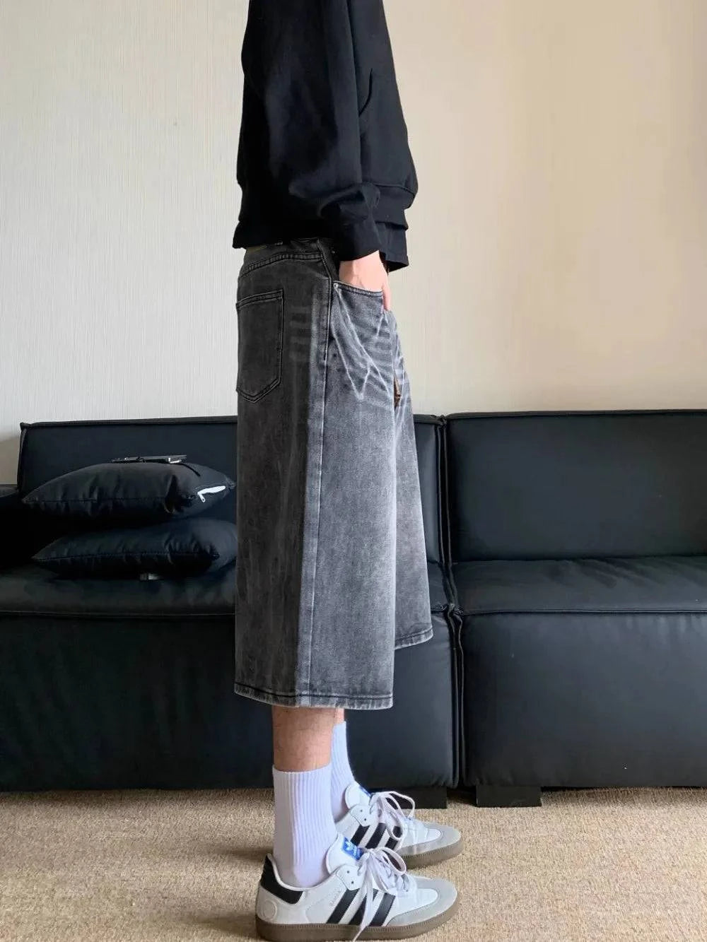 Jorts délavés unis Y2K
