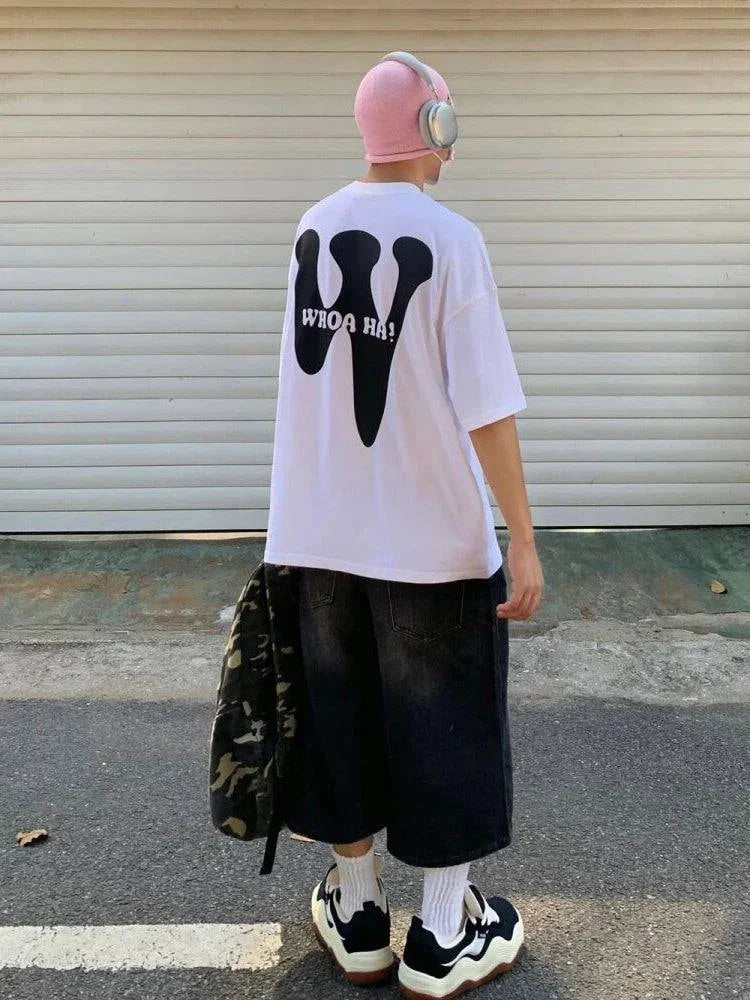 Wide-Leg Black Denim Jorts