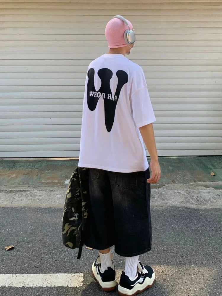 Black Baggy Denim Jorts