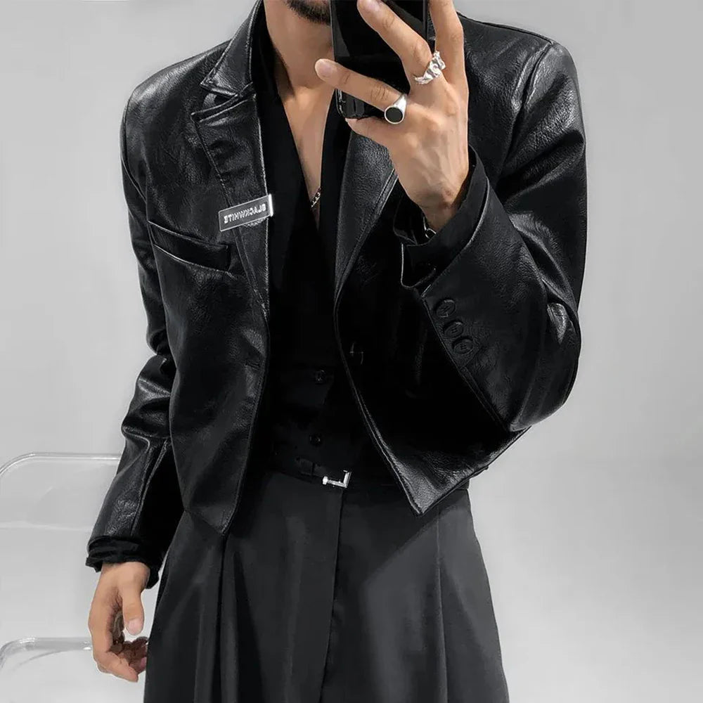 British Elegant Casual Leather Jacket