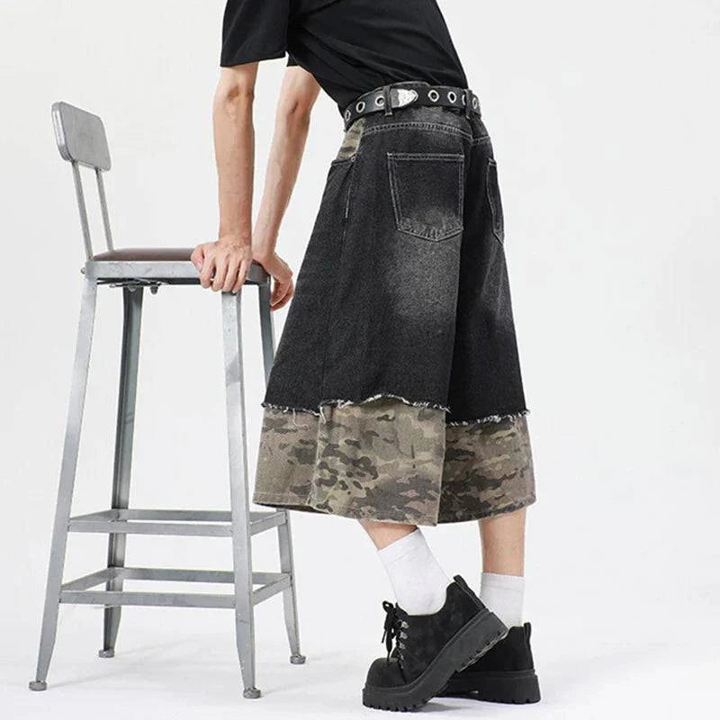 Jorts courts amples à imprimé camouflage tendance