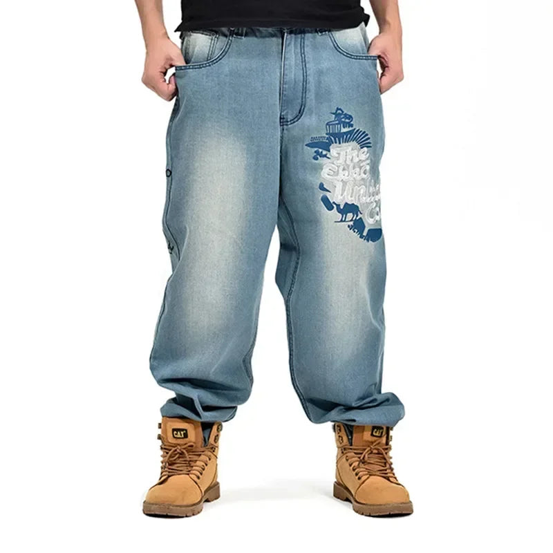 Men's High Waist Baggy Skateboard Jeans