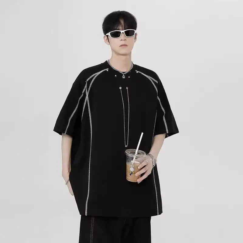 Streetwear Breathable American Black Short Sleeve T-Shirt