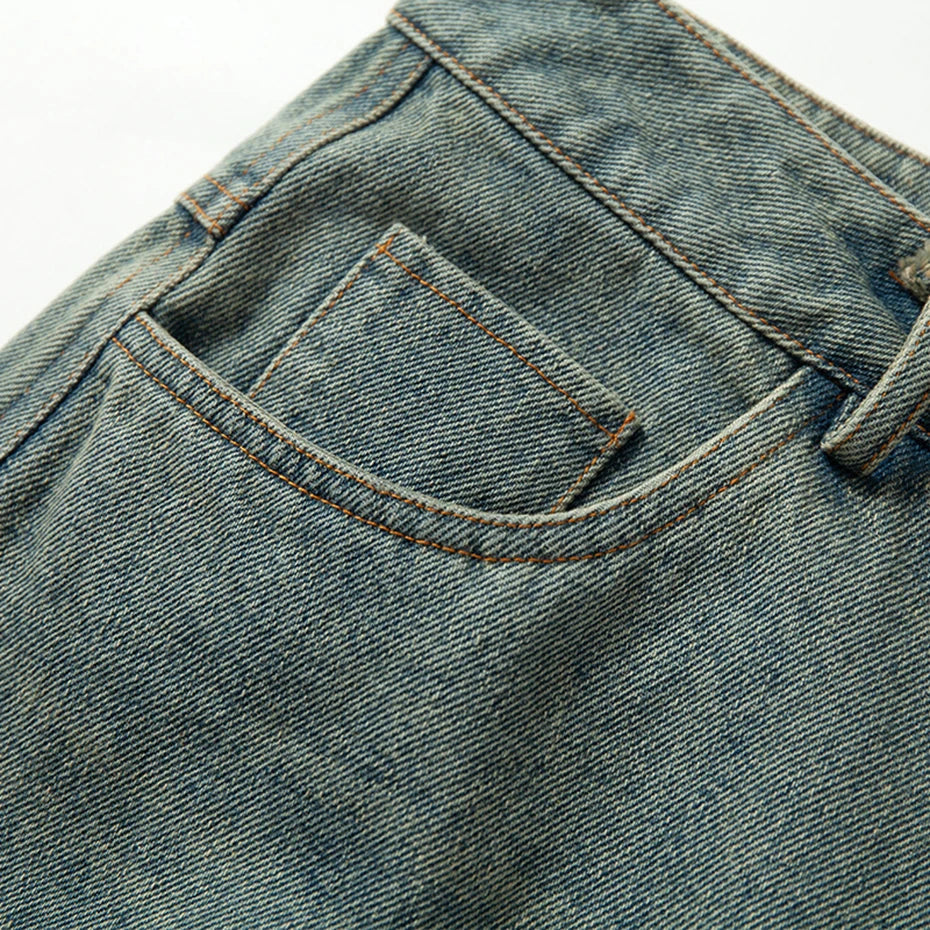 Vintage Patchwork Denim Casual Loose Short